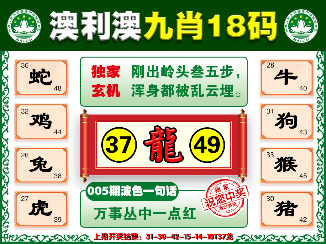 2025005期澳利澳九肖