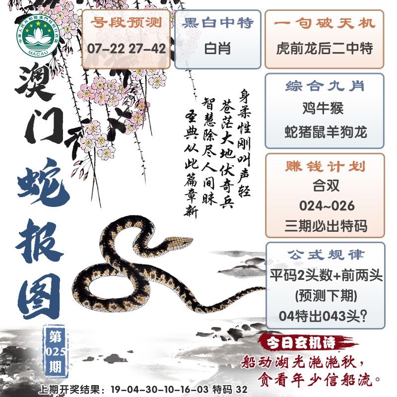 2025025期澳门蛇报图