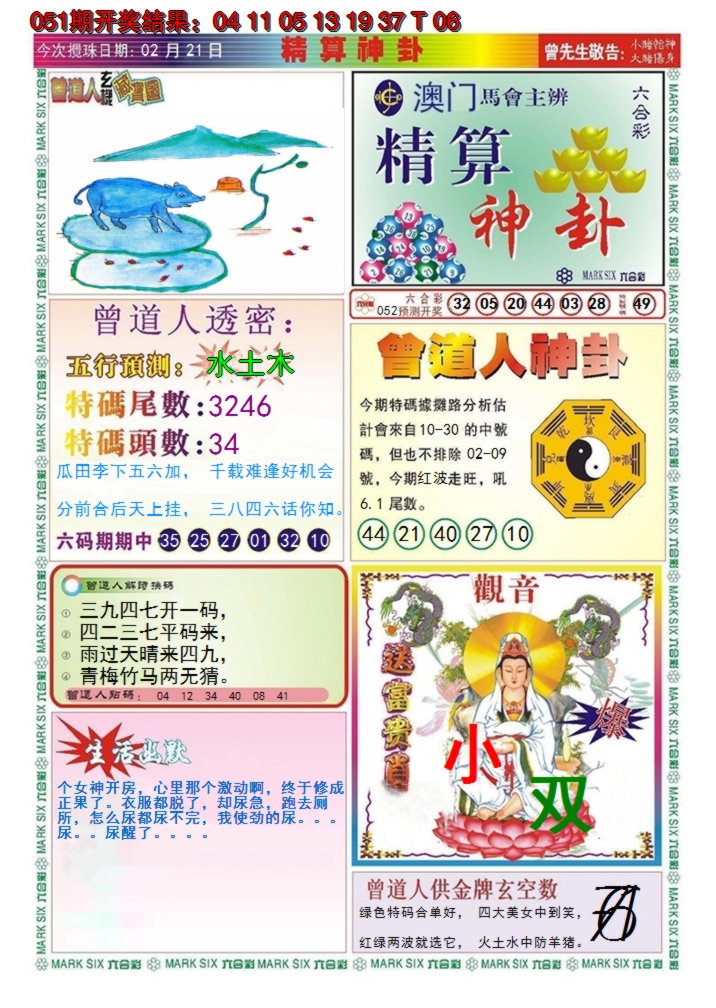 2025052期澳门精算神卦