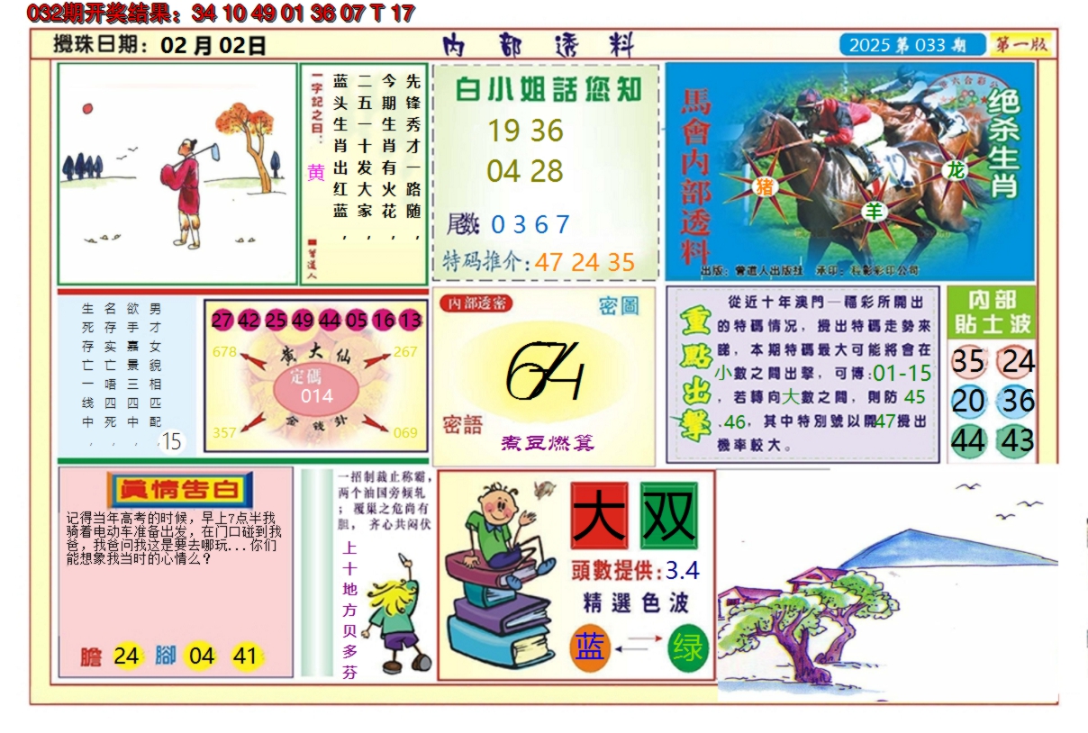 2025033期澳门内部透料A