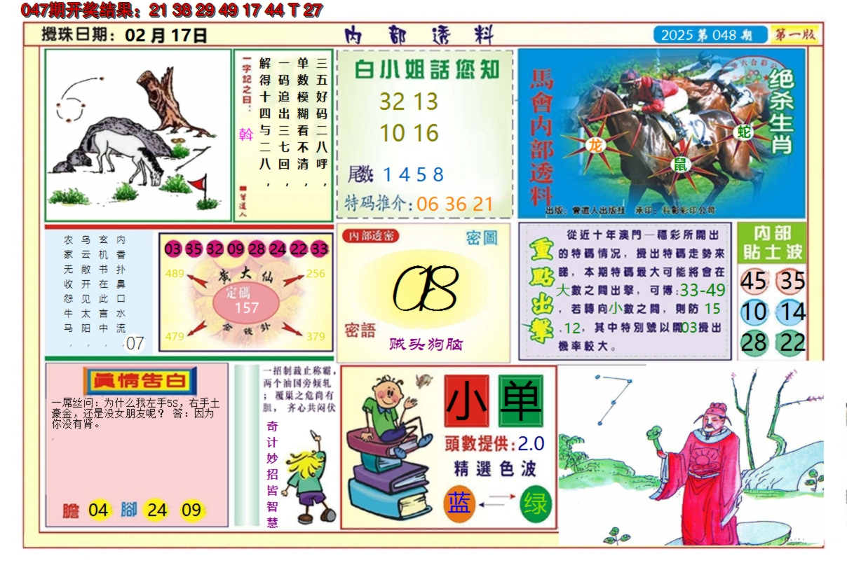 2025048期澳门内部透料A