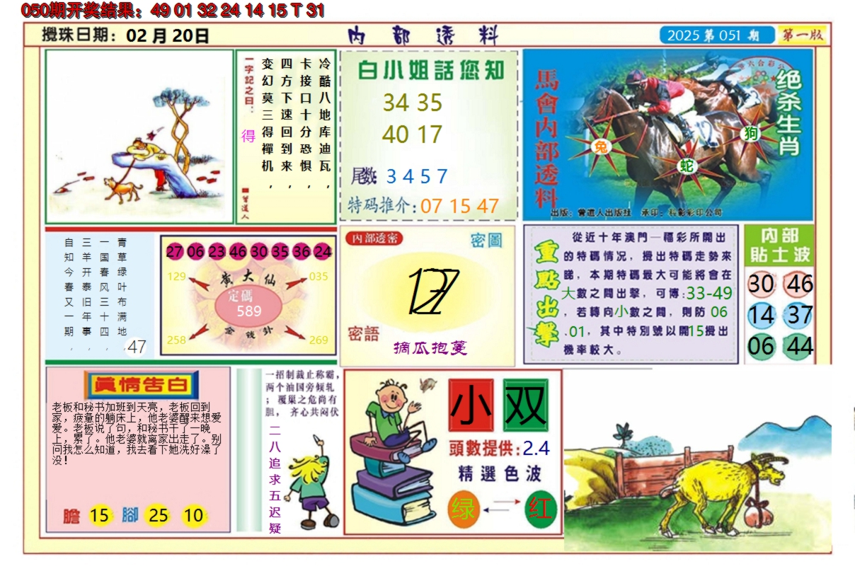 2025051期澳门内部透料A