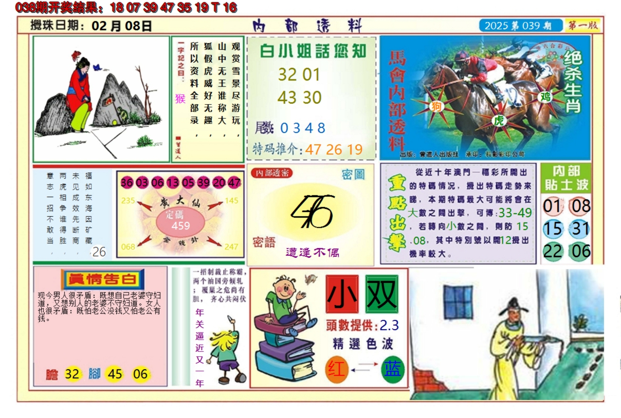 2025039期澳门内部透料A