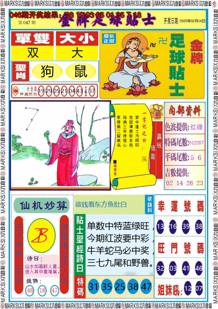 2025047期金牌足球贴士
