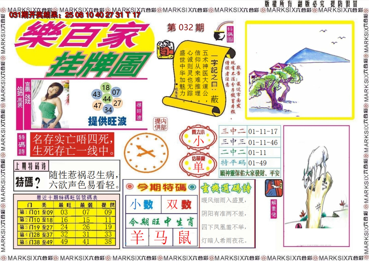 2025032期乐百家挂牌图