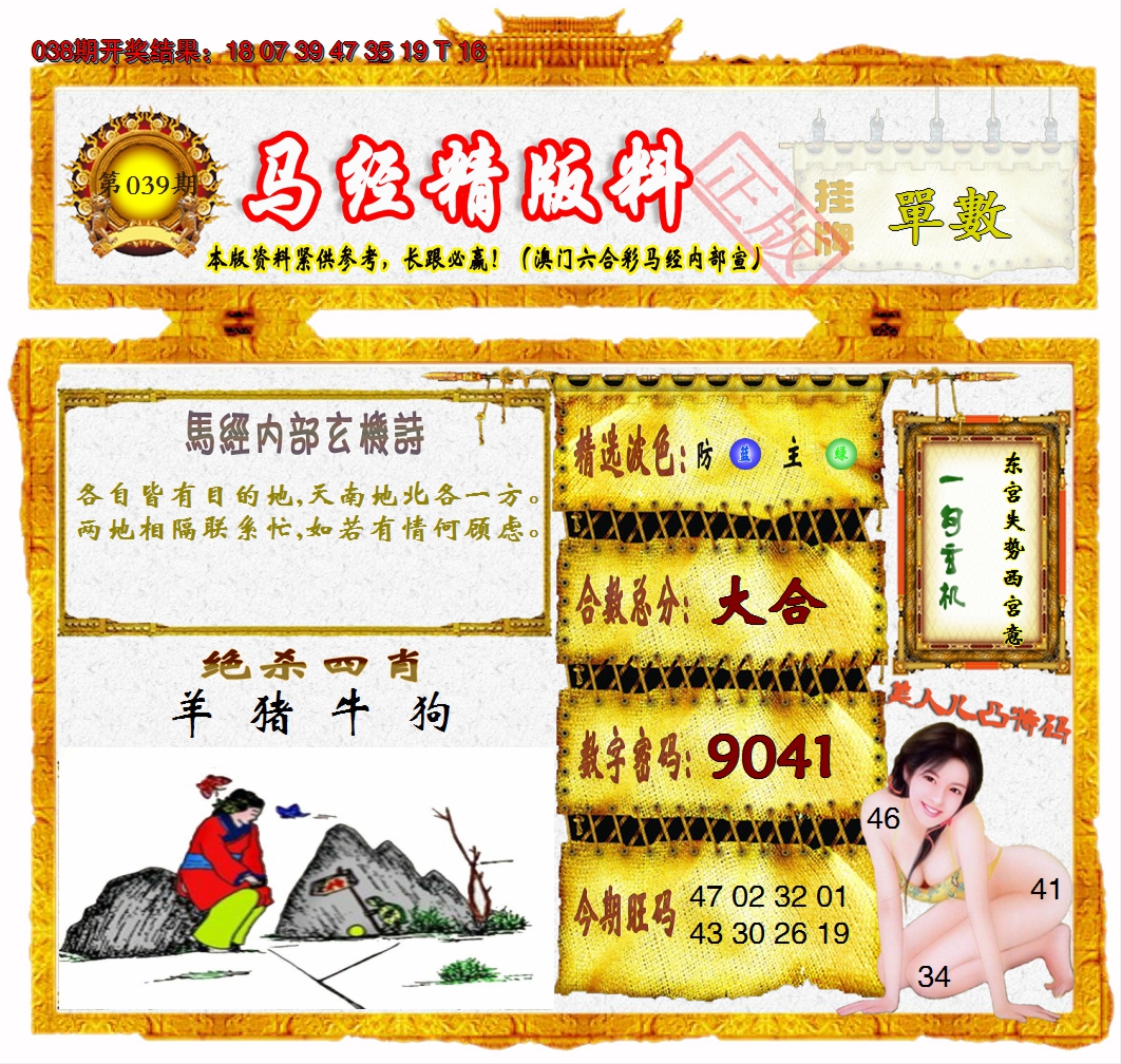 2025039期马经精版料