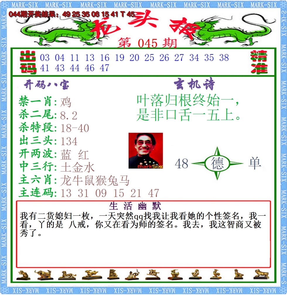2025045期澳门龙头报