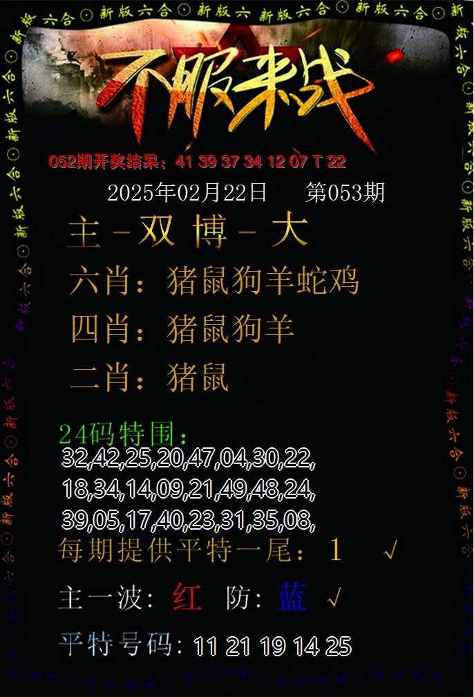 2025053期不服来战