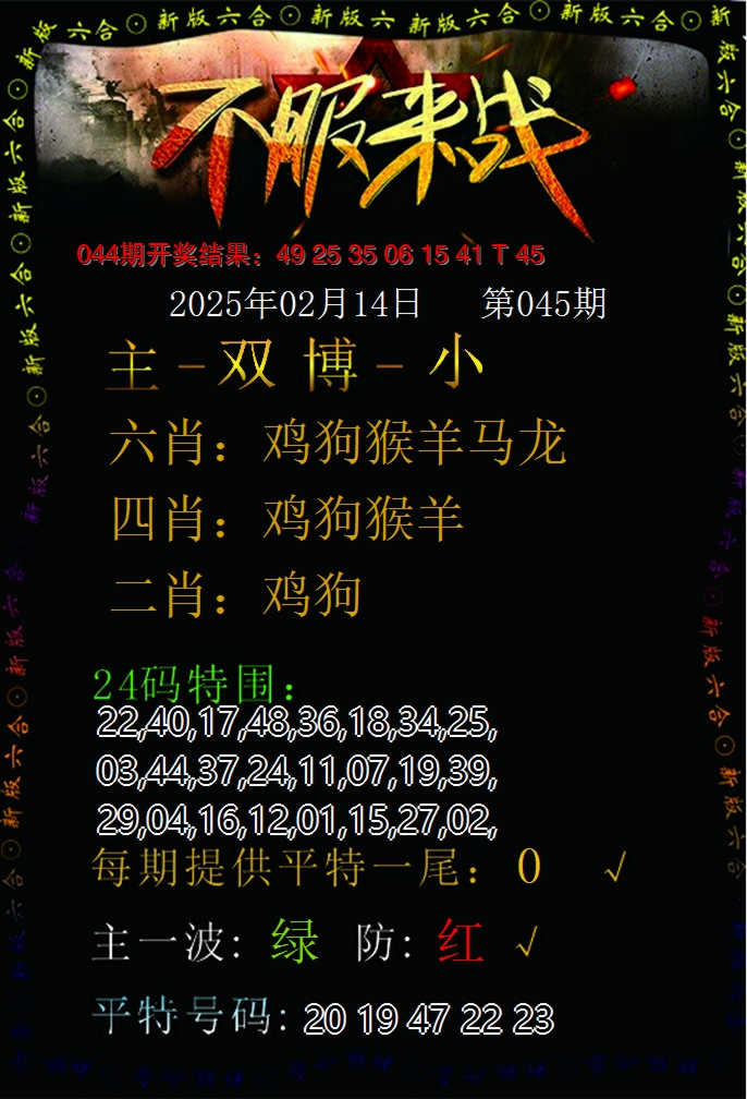 2025045期不服来战