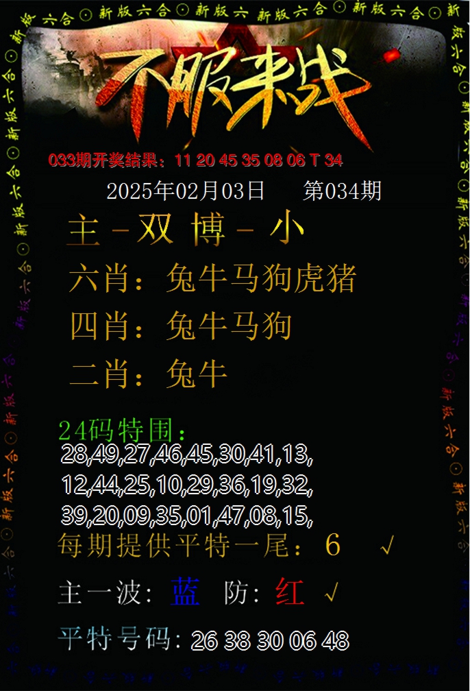2025034期不服来战