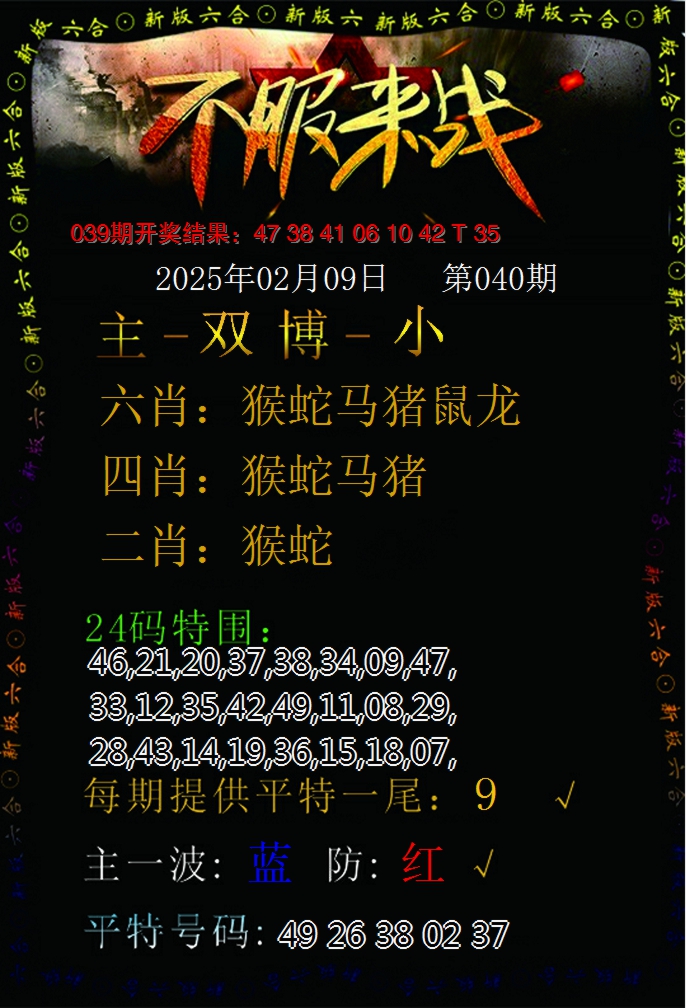 2025040期不服来战