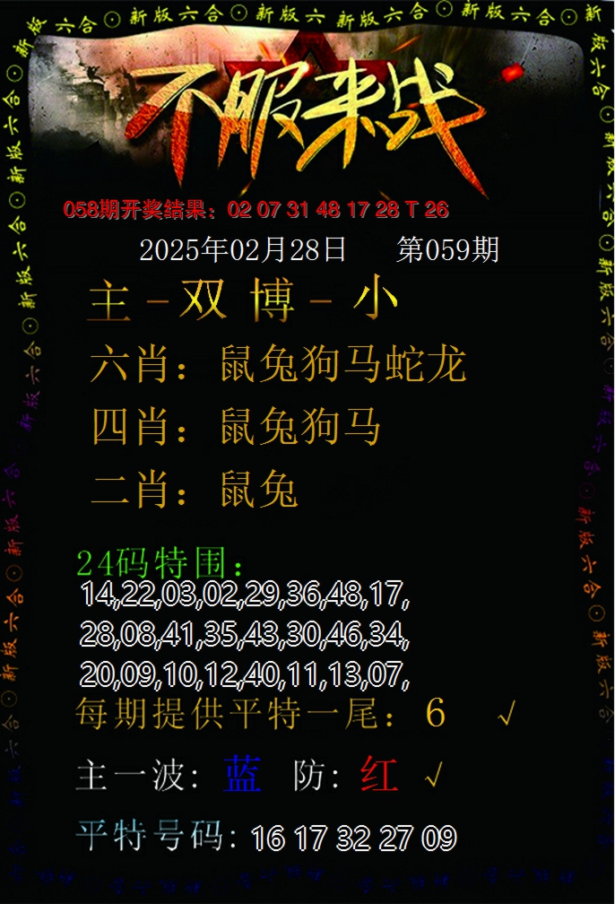 2025059期不服来战