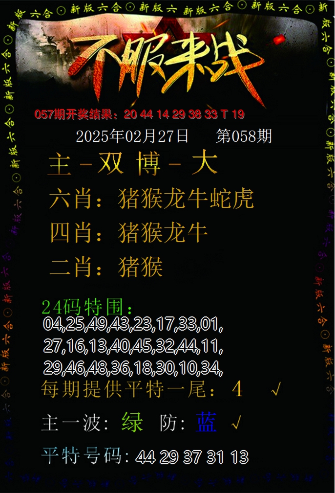 2025058期不服来战