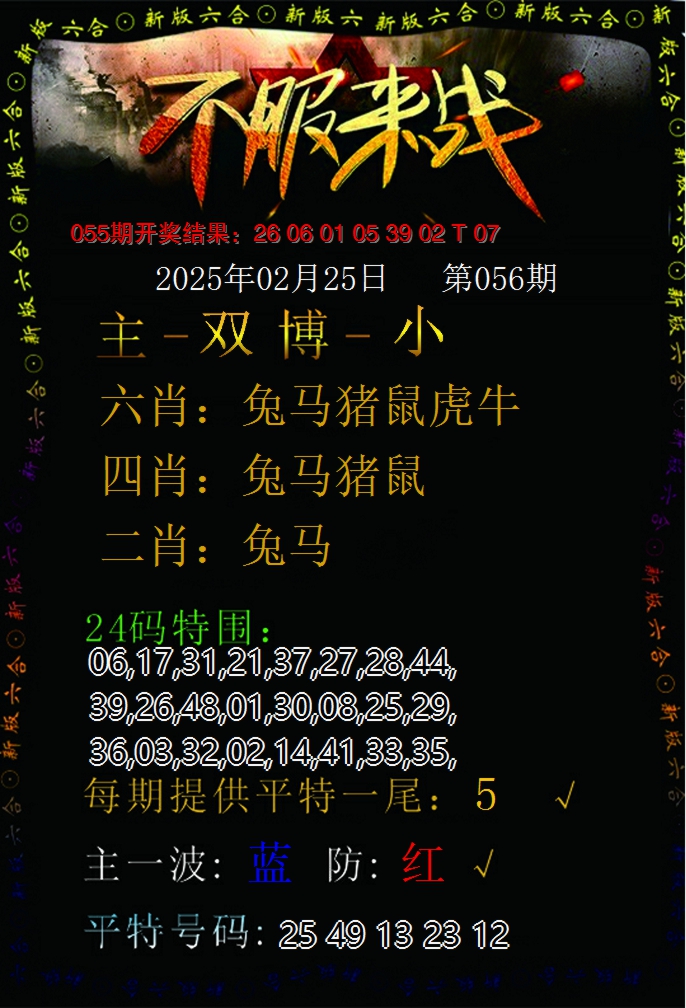 2025056期不服来战