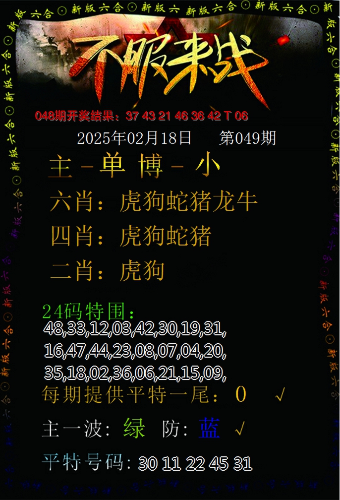2025049期不服来战