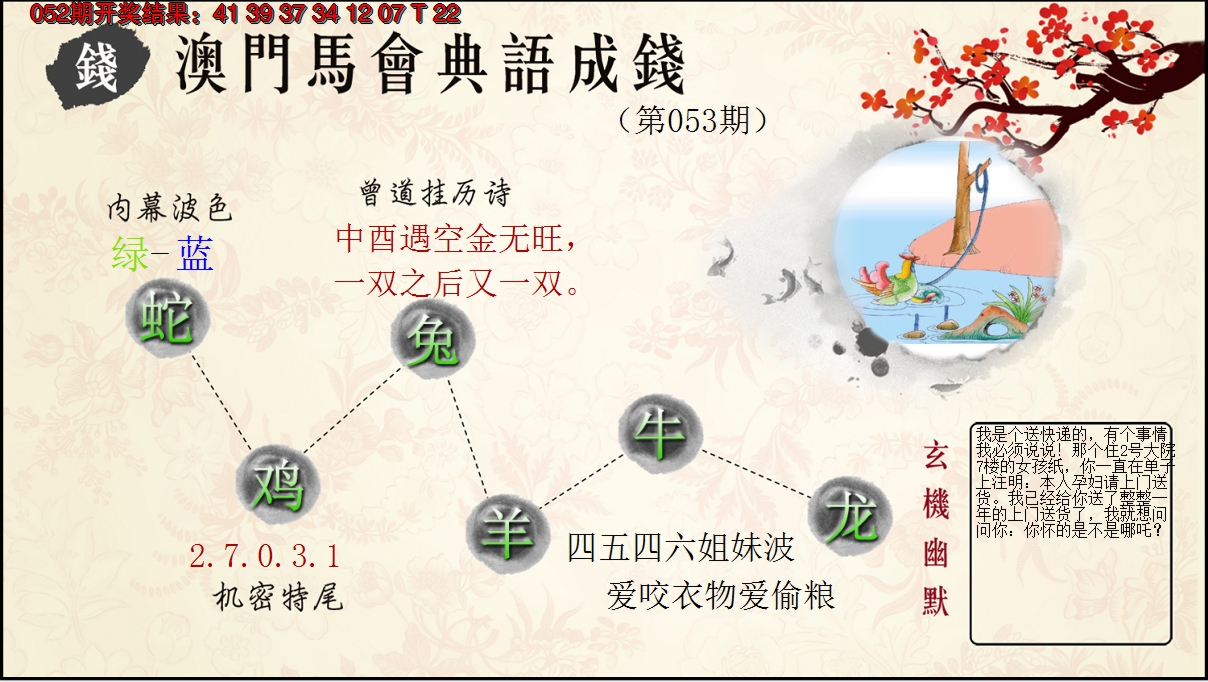 2025053期典语成钱