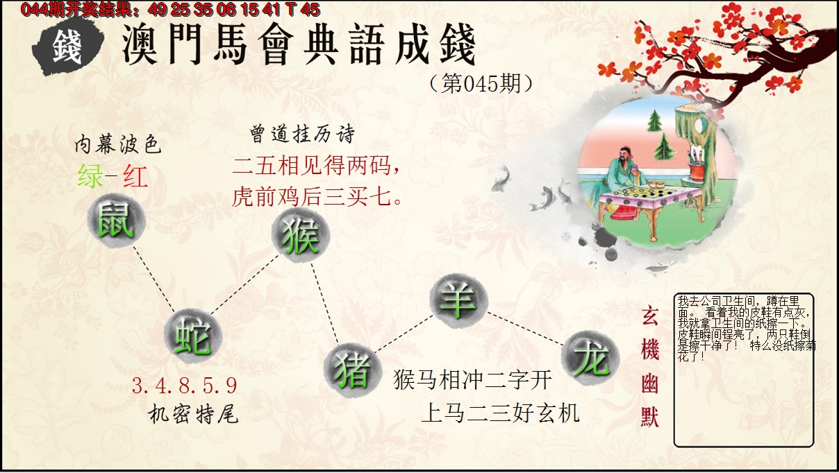 2025045期典语成钱