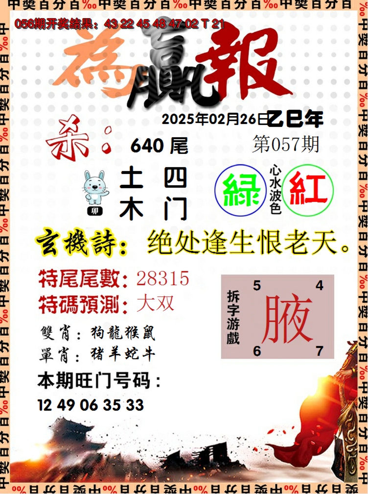 2025057期为赢报