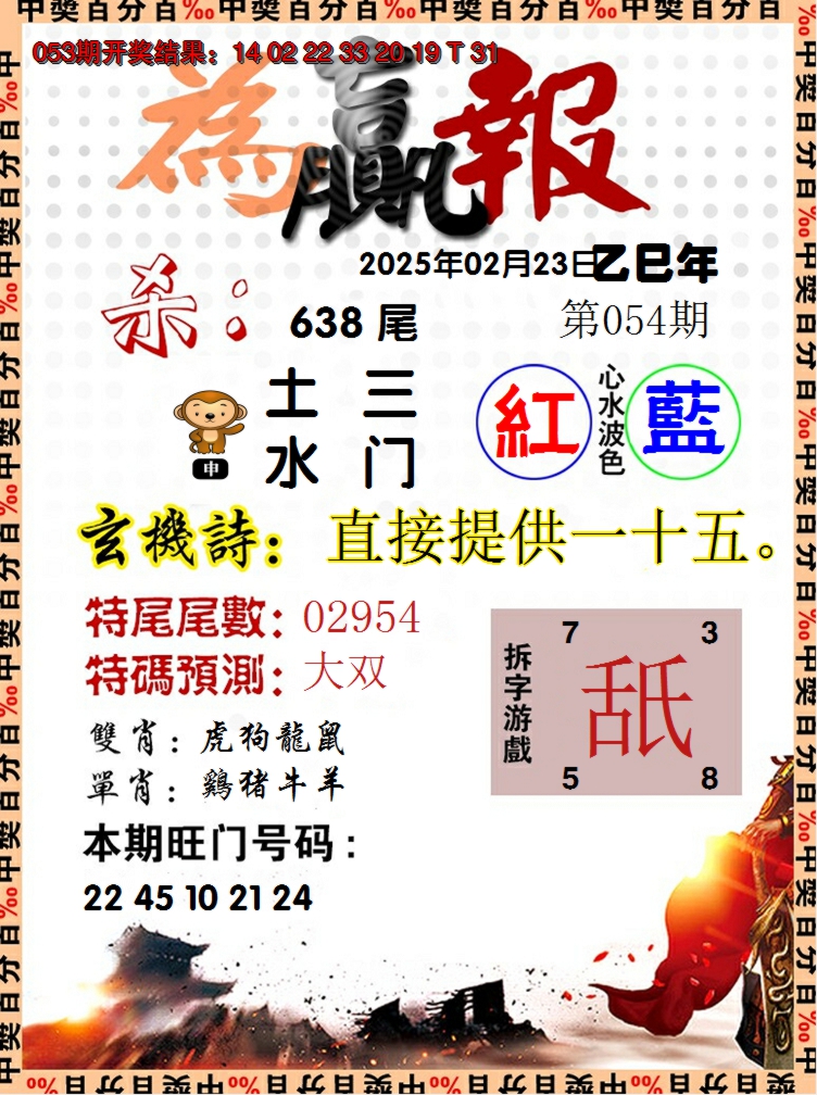 2025054期为赢报