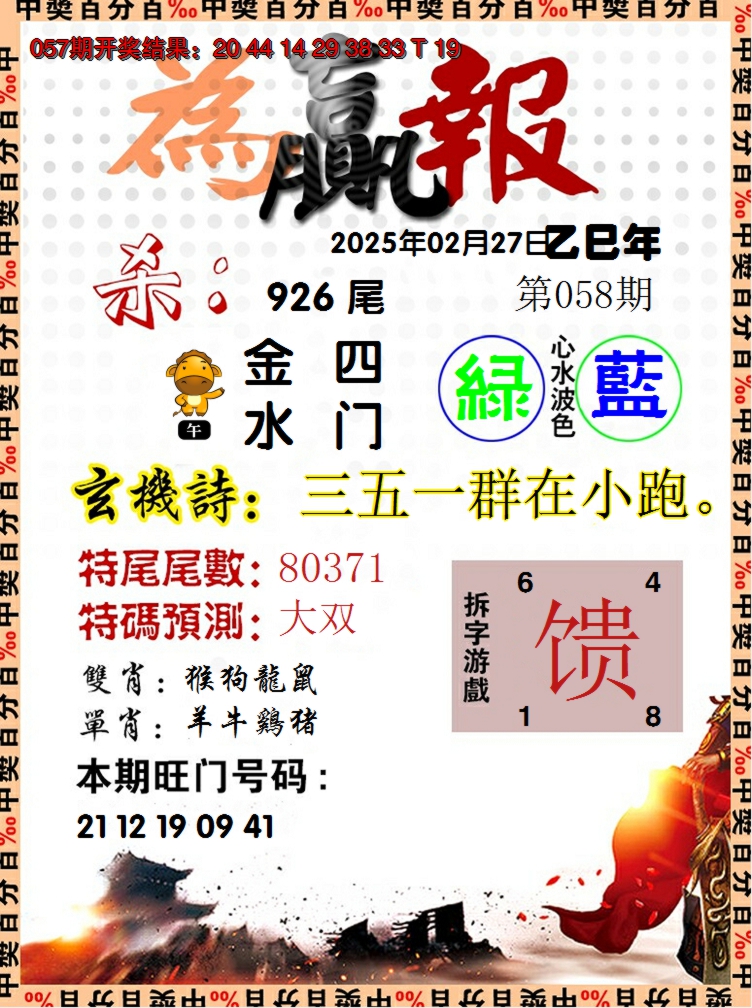 2025058期为赢报
