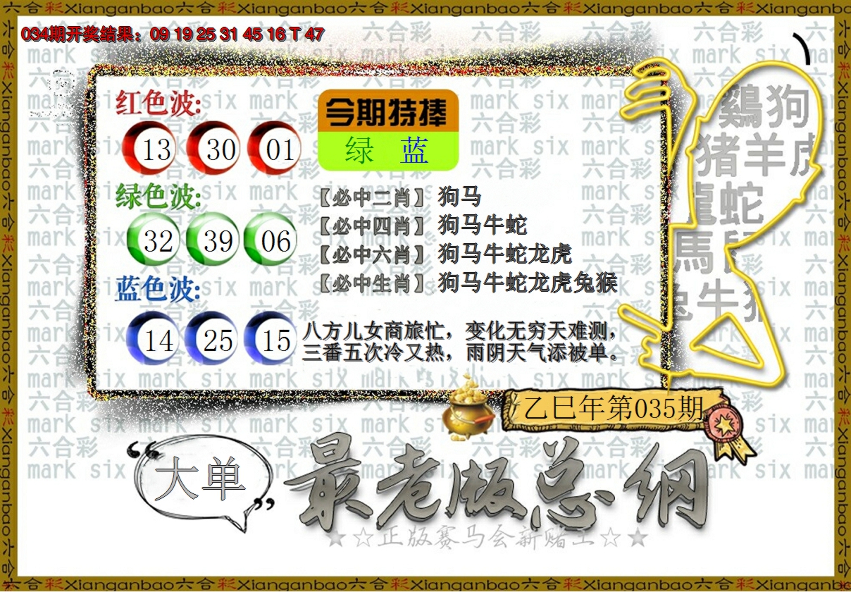 2025035期最老版总纲