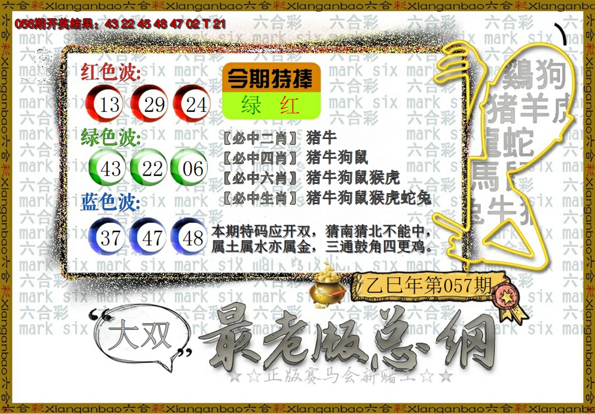 2025057期最老版总纲