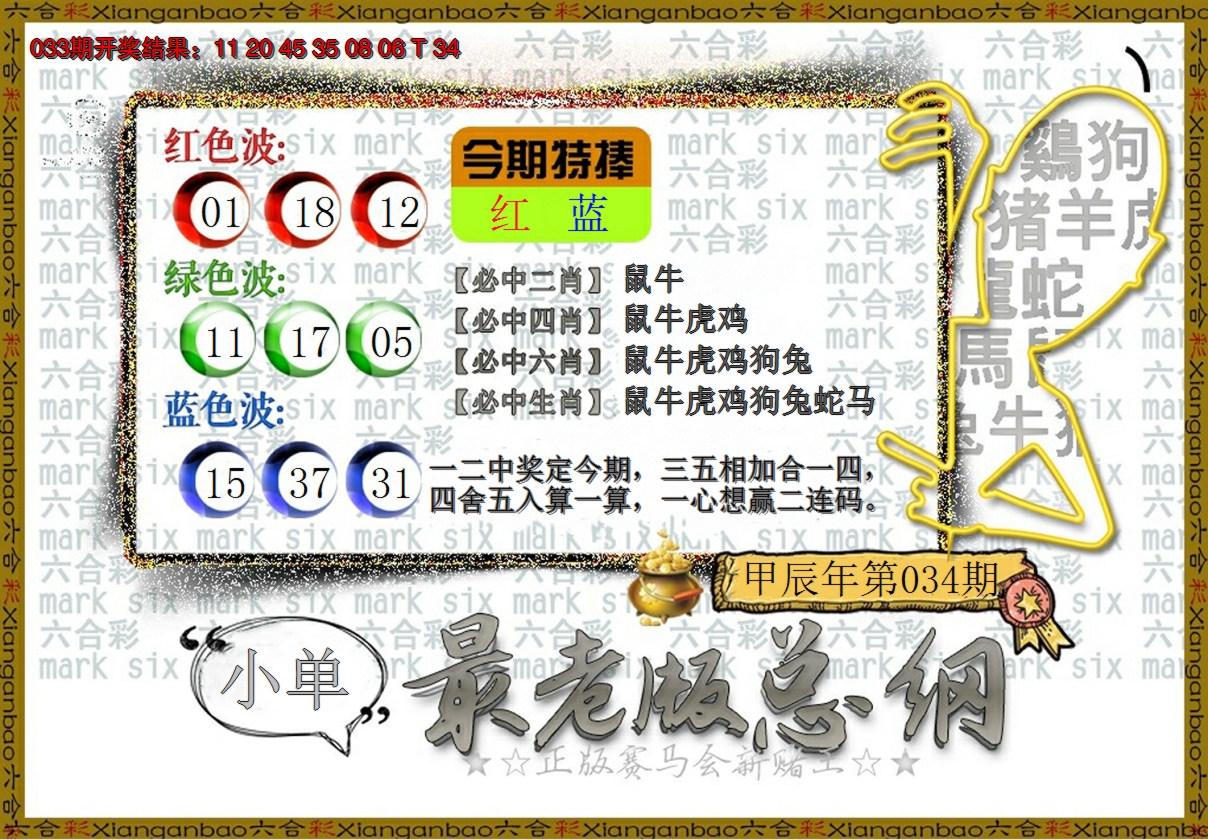 2025034期最老版总纲