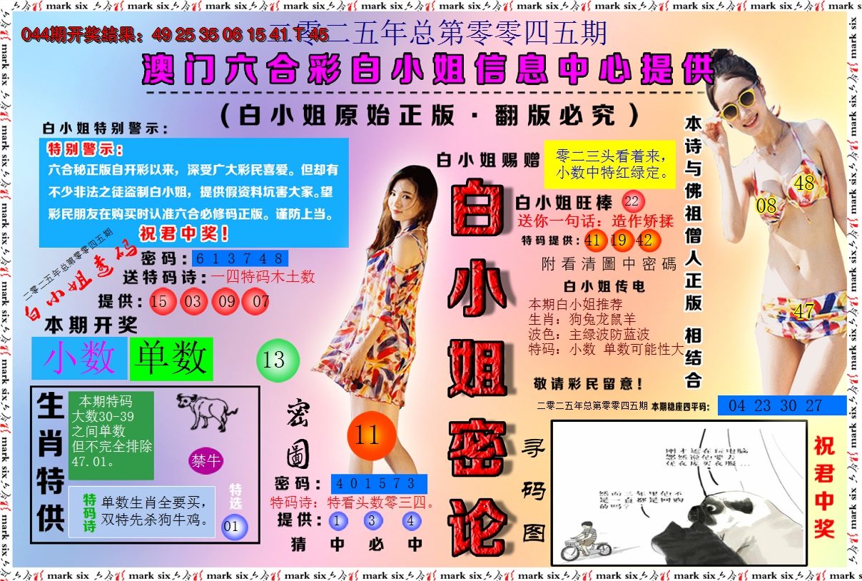 2025045期白小姐密论