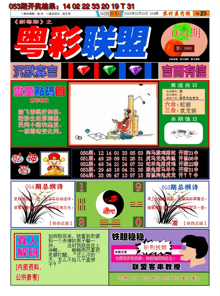 2025054期粤彩联盟A