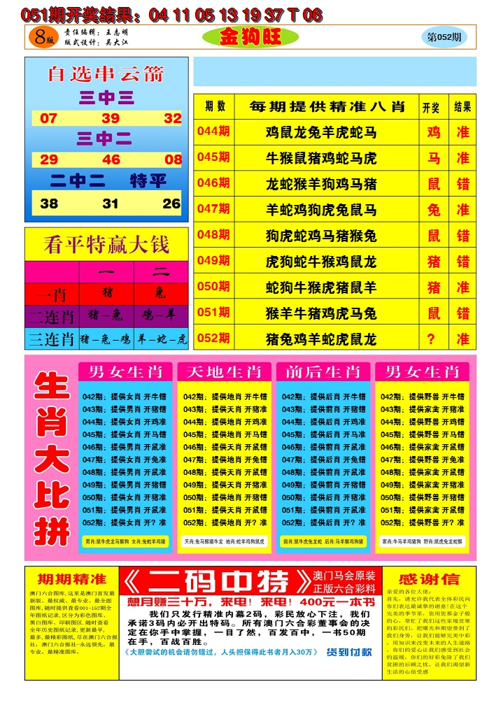 2025052期澳门金狗旺B