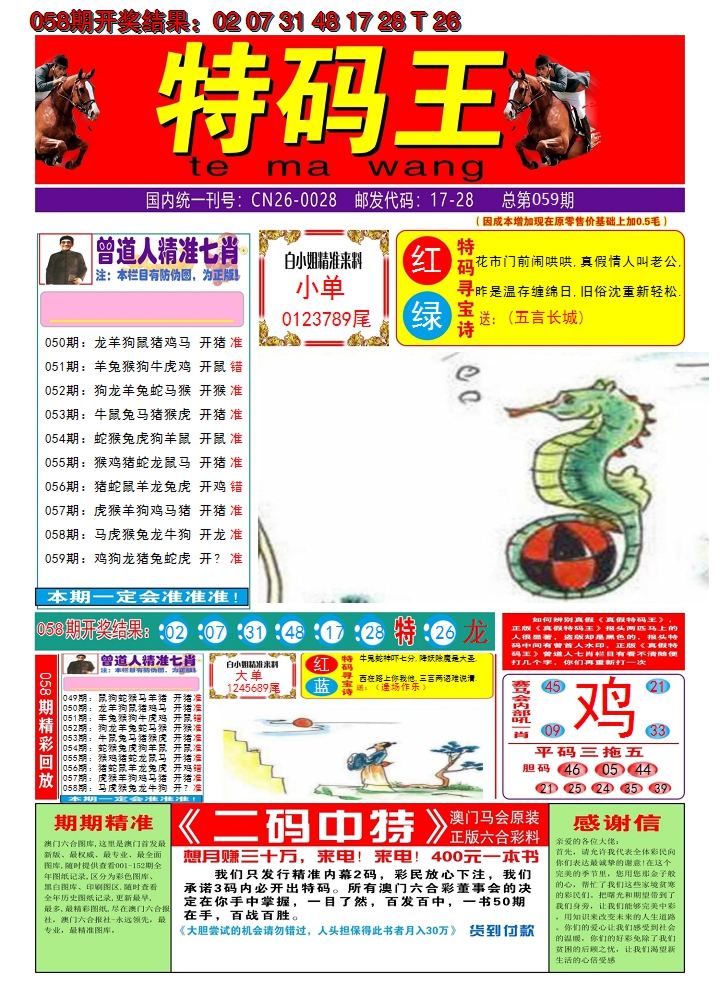 2025059期澳门特码王A