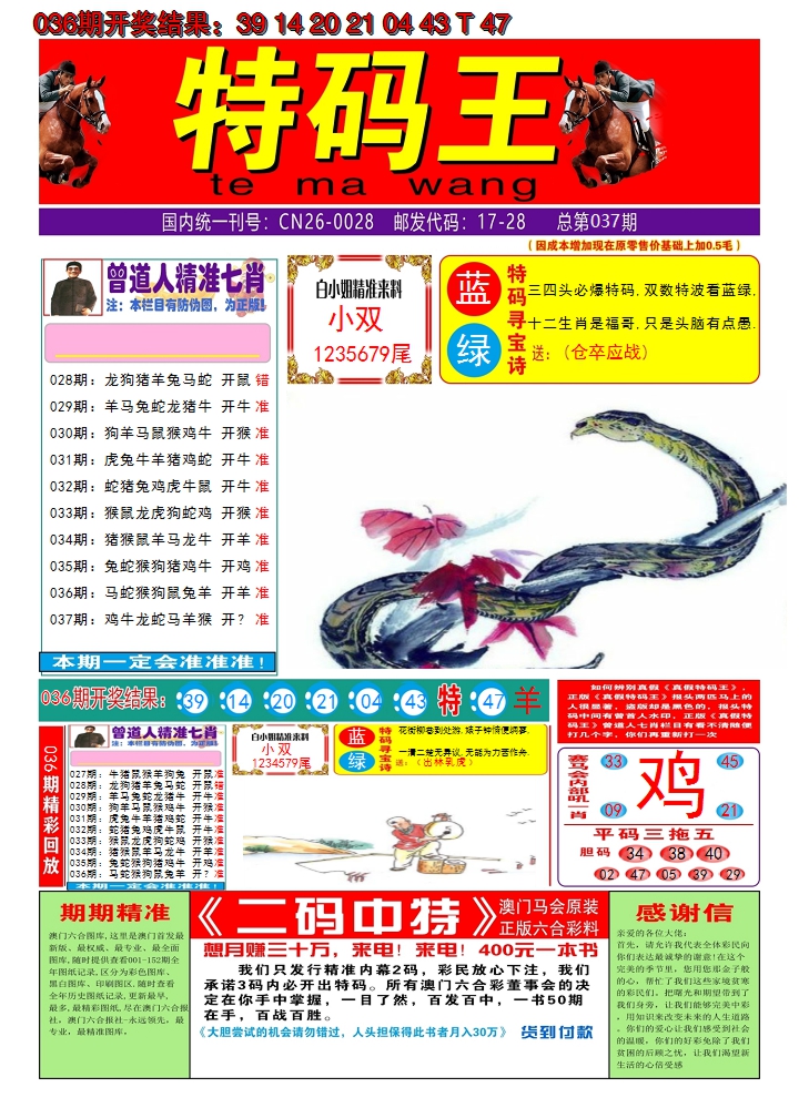 2025037期澳门特码王A