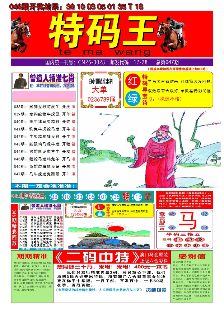 2025047期澳门特码王A
