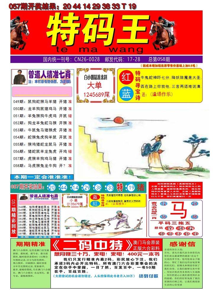 2025058期澳门特码王A