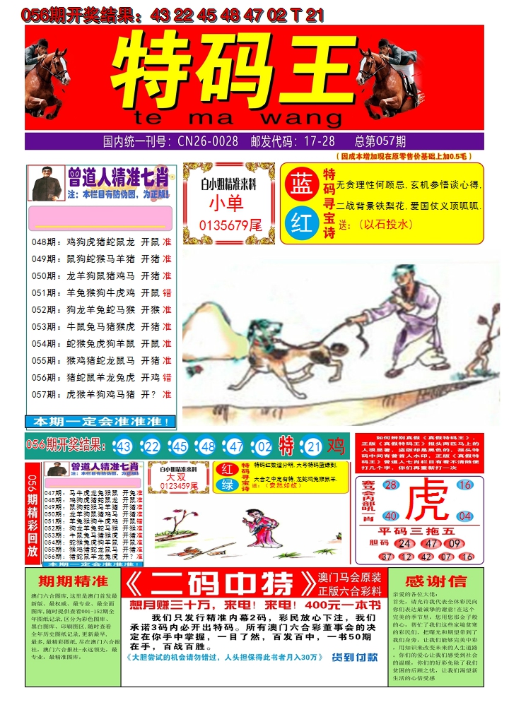 2025057期澳门特码王A