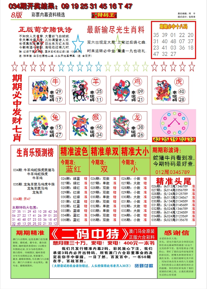 2025035期澳门特码王B
