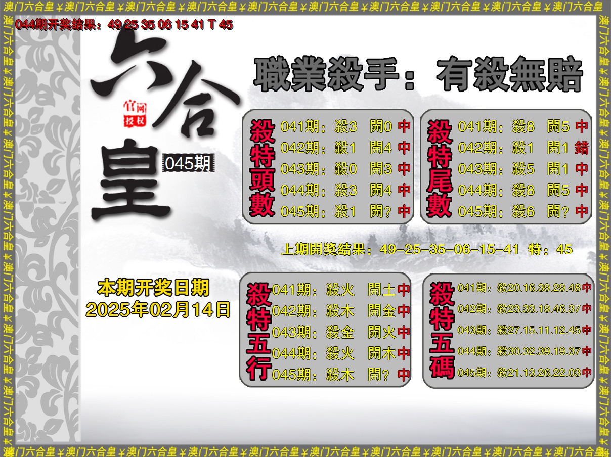 2025045期六合皇系列2