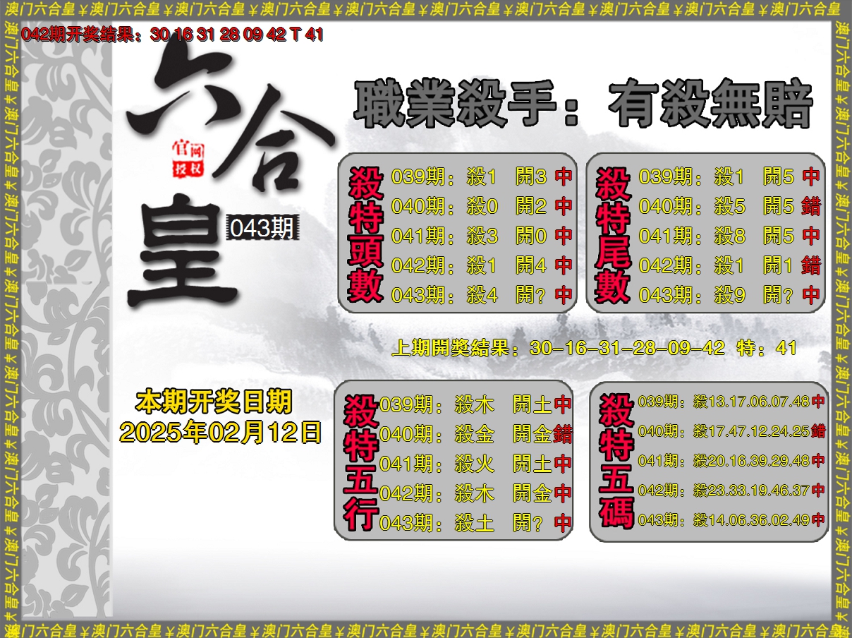 2025043期六合皇系列2
