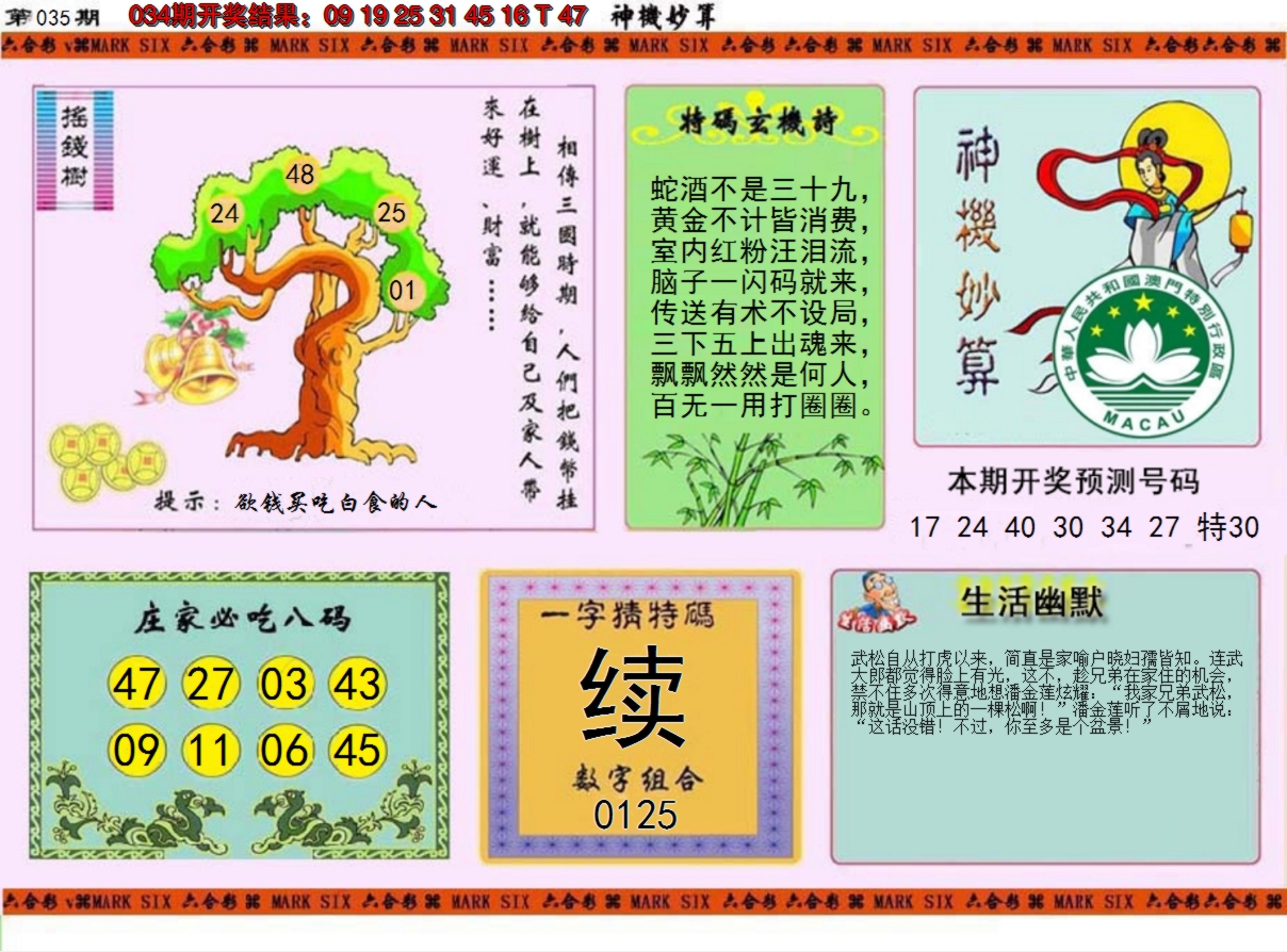 2025035期神机妙算