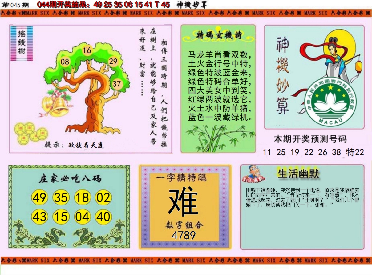2025045期神机妙算
