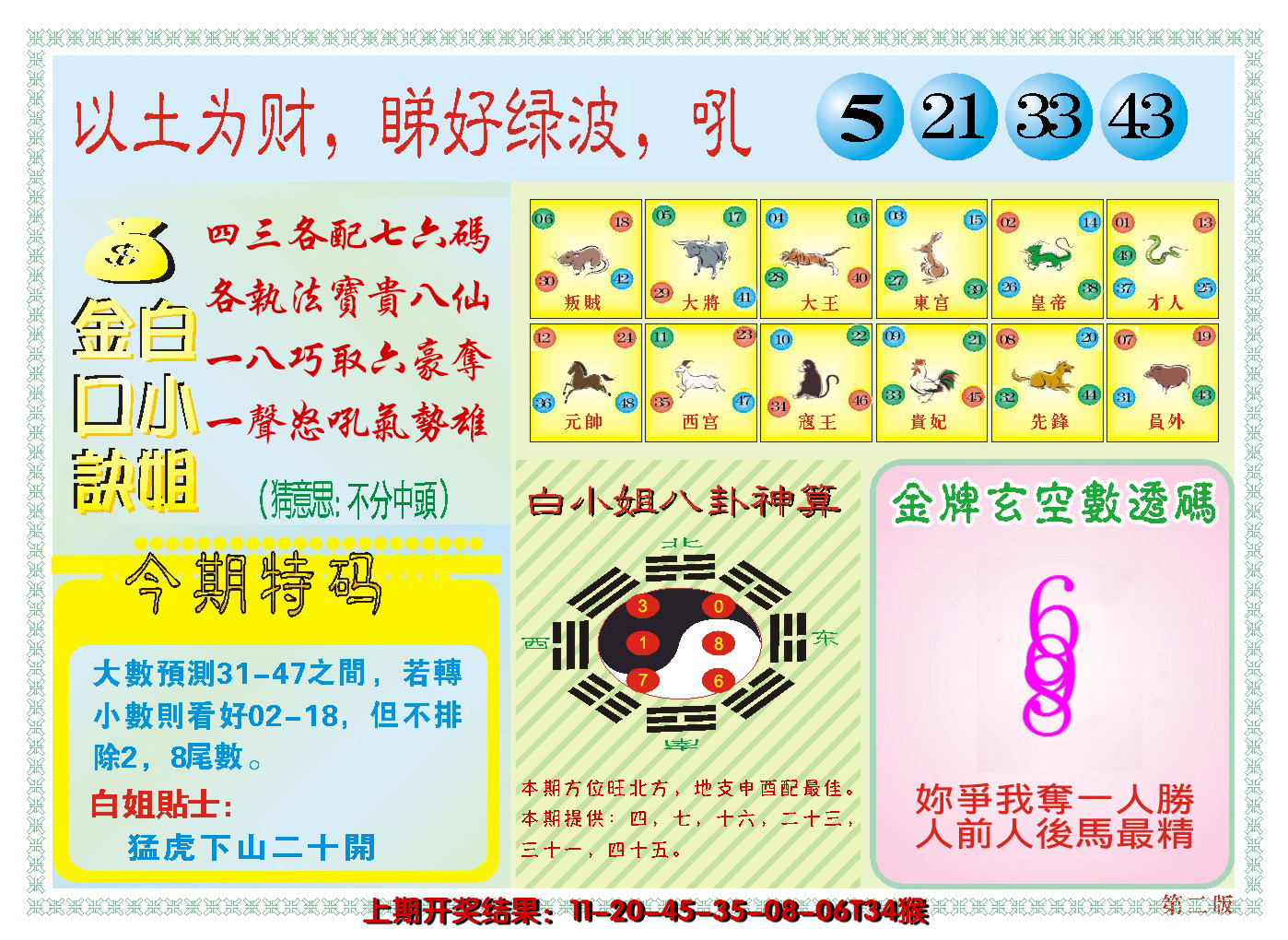 2025034期澳门白小姐金口决