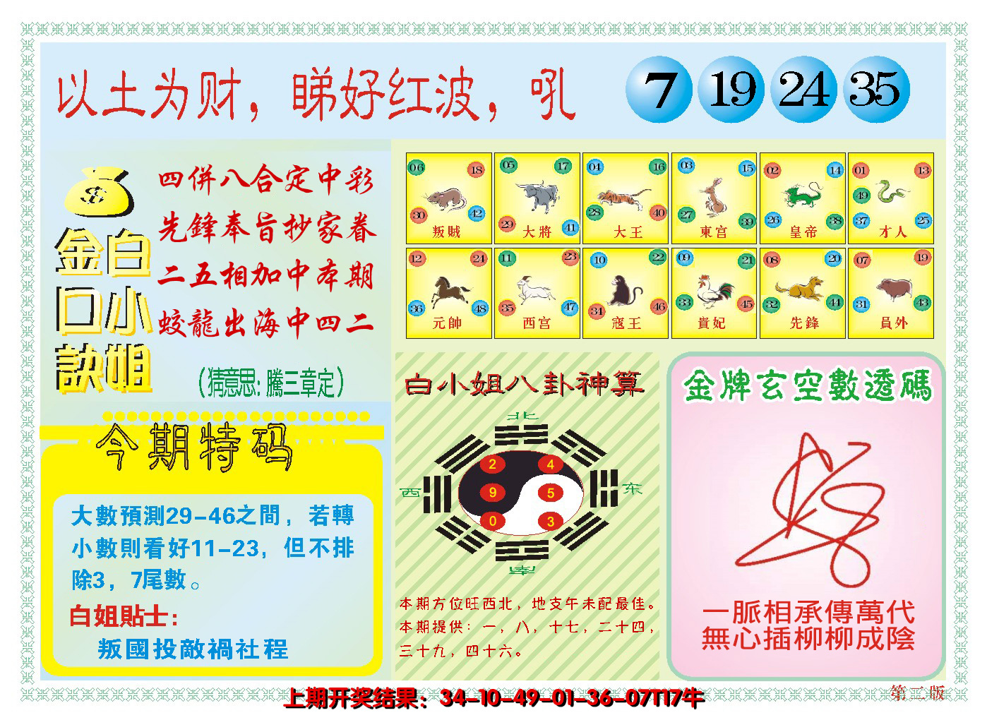 2025033期澳门白小姐金口决