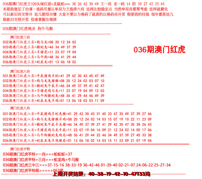 2025036期红虎图