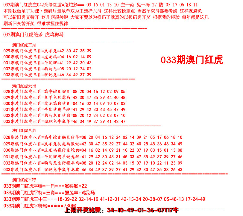 2025033期红虎图