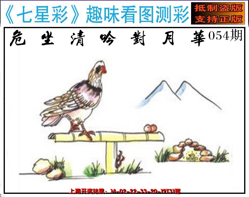 2025054期澳版七星彩图