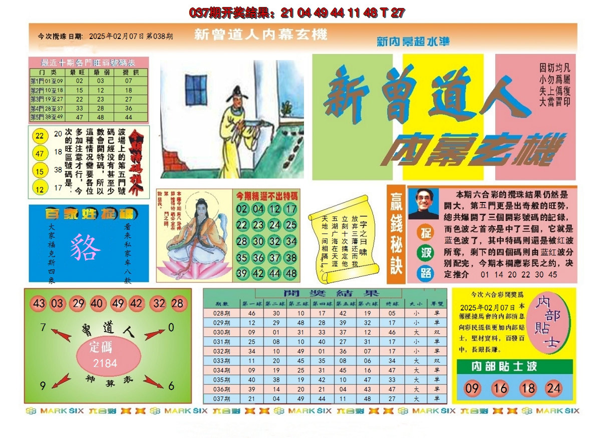 2025038期新曾道人内幕A