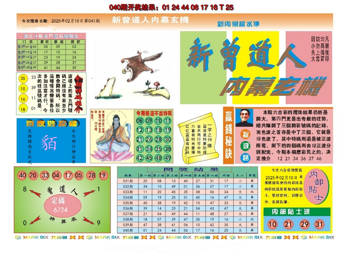 2025041期新曾道人内幕A
