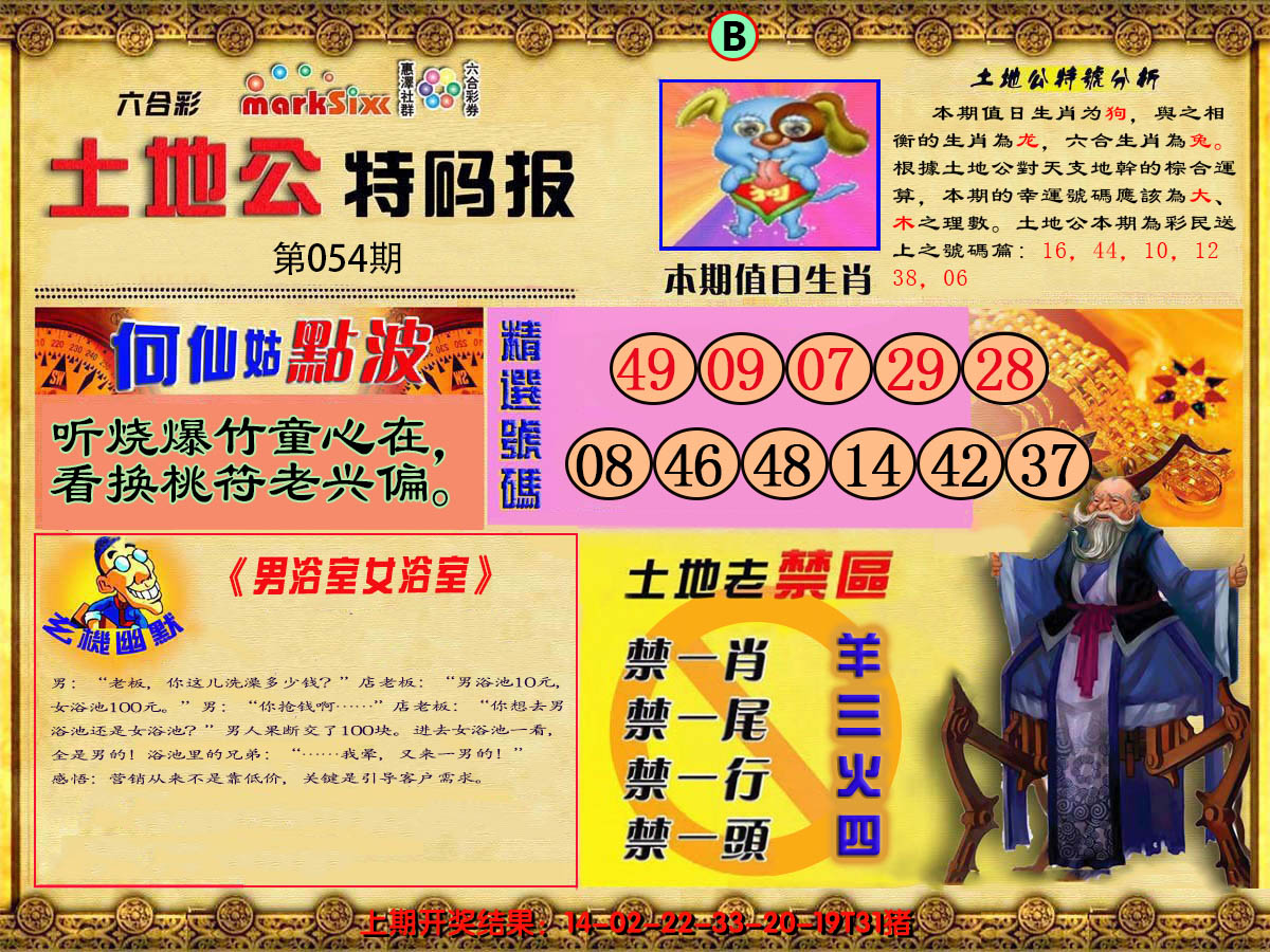 2025054期土地公特码报B