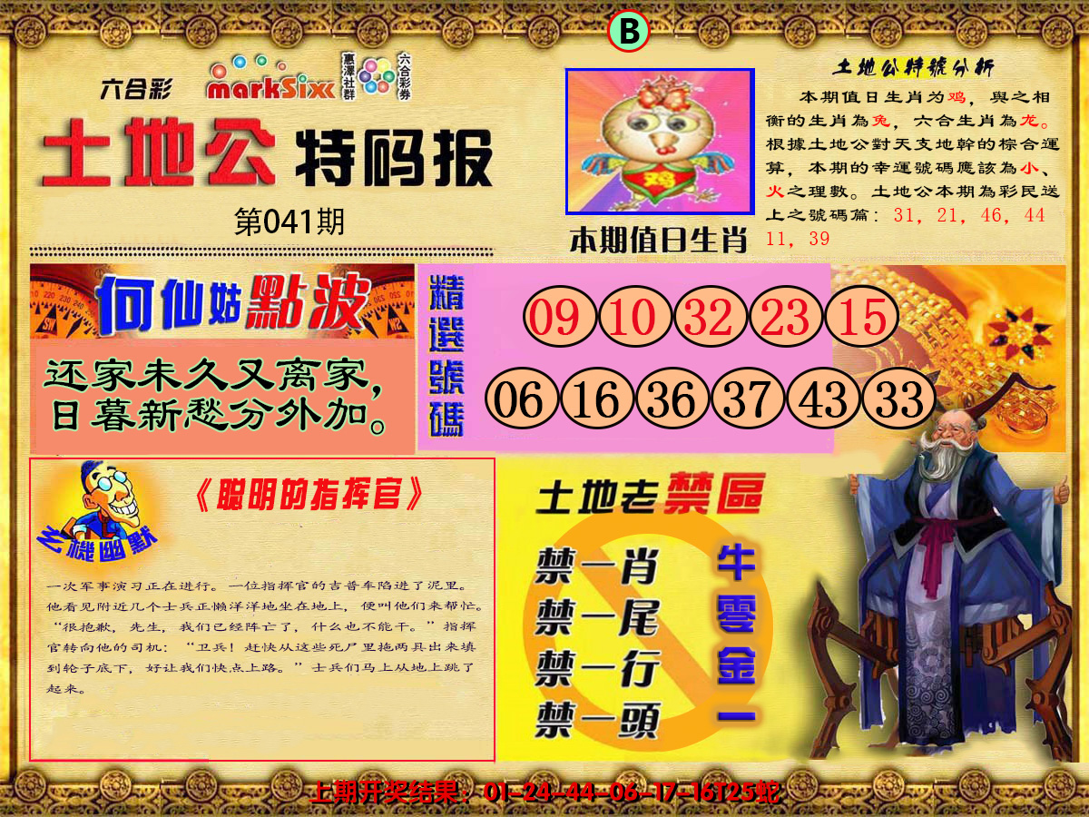 2025041期土地公特码报B