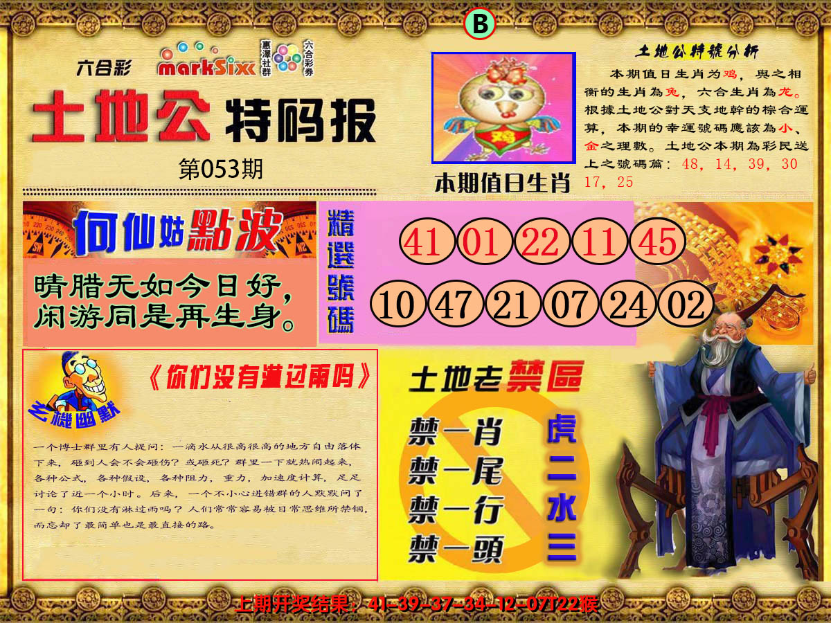 2025053期土地公特码报B